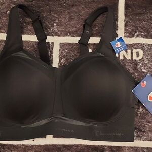 Champion Black Seamless Sports Bra with Wide Straps